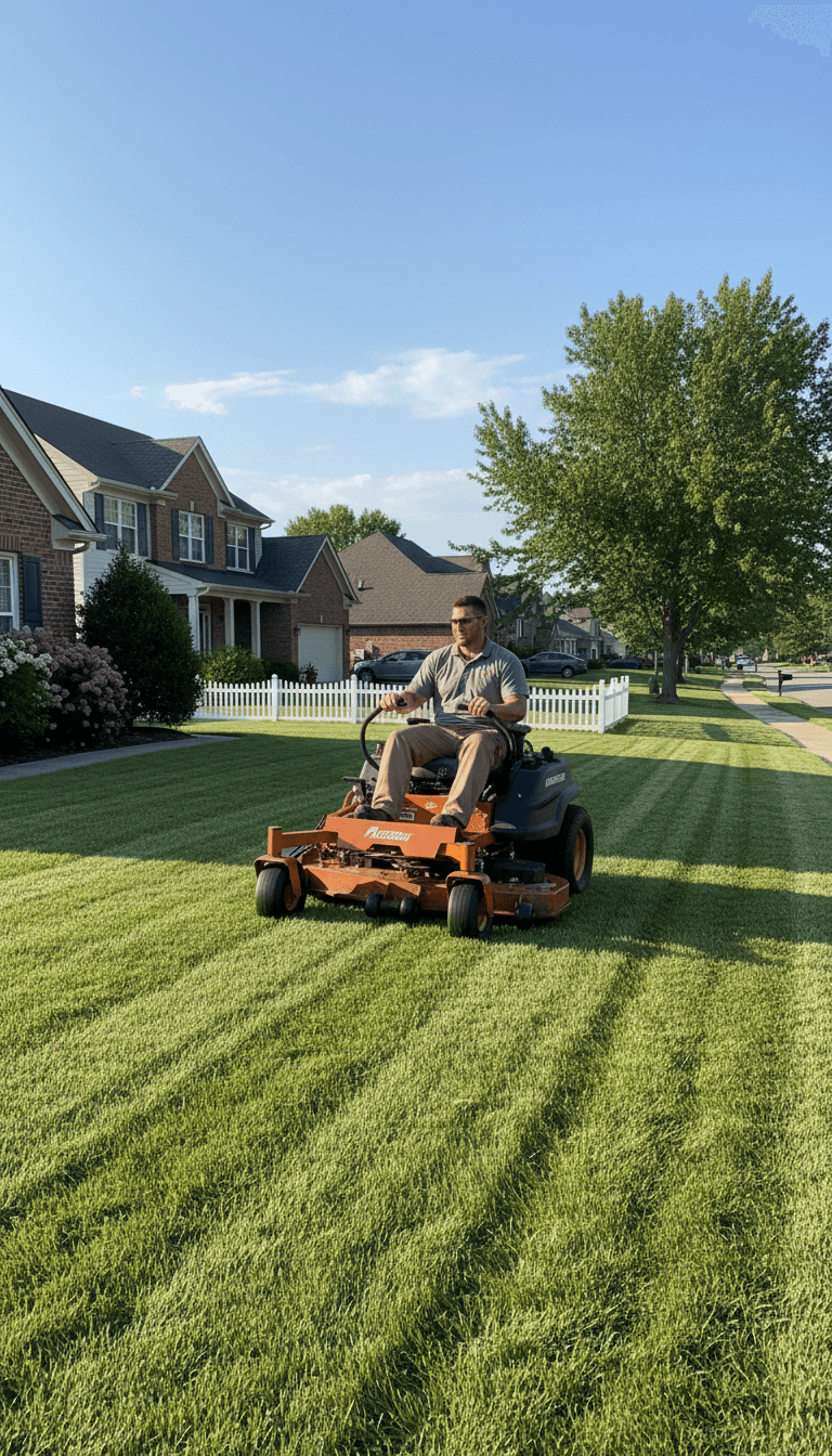 Lawn mowing service in Livonia